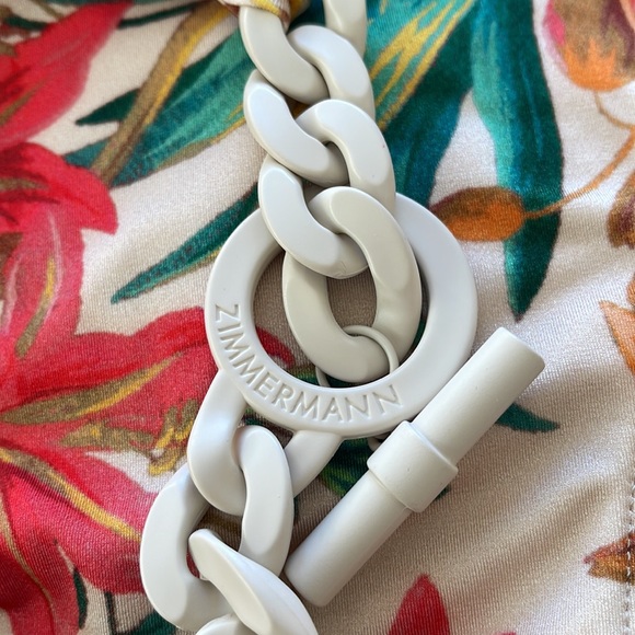 ZIMMERMANN Tropicana High Waisted Belted Floral Luxury Bikini Bottom - Picture 6 of 6